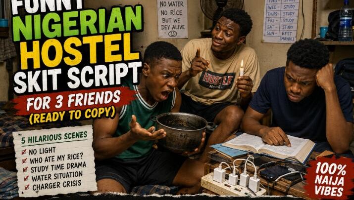 Funny Nigerian Hostel Skit Script for 3 Friends (Ready to Copy)