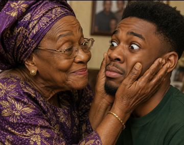 Nigerian grandma holding face Christmas family reunion funny skit