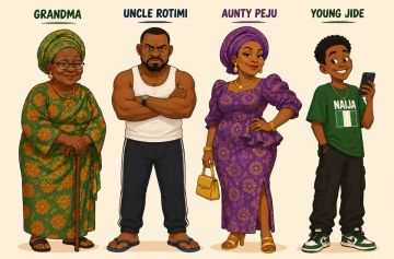 Nigerian skit characters city boy Christmas village comedy