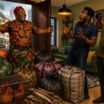 Uncle Ezinwa has come from the village to visit his city nephew Chidi in Lagos