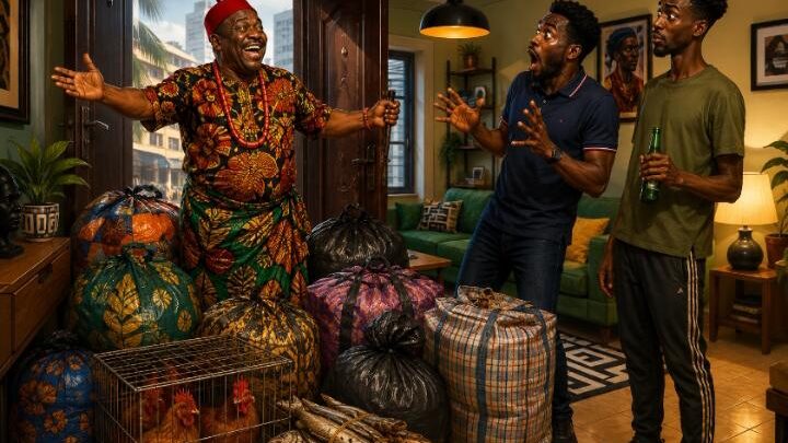 Uncle Ezinwa has come from the village to visit his city nephew Chidi in Lagos